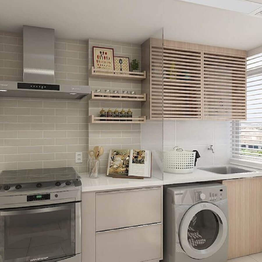 modelo-de-armário-para-lavanderia-pequena-integrada-com-cozinha-Foto-Pinterest