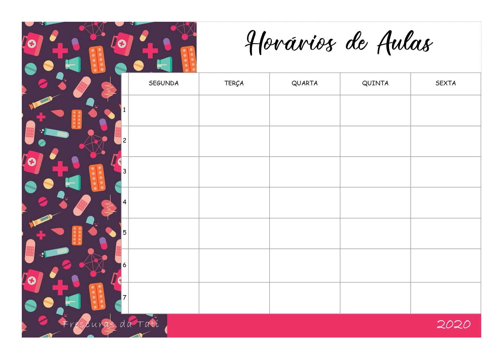 Horário de aulas - medicina