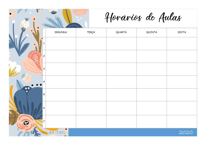 Horários de aulas - 1